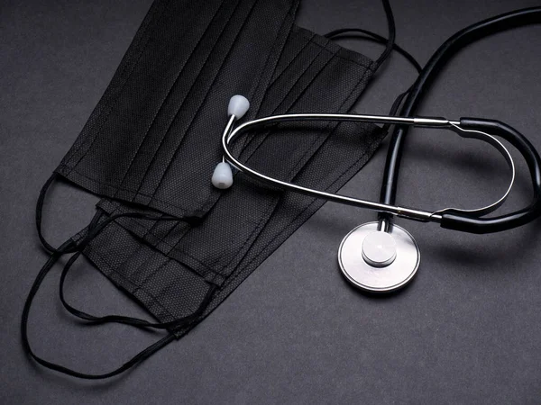 depositphotos 365551070 stock photo black stethoscope doctor diagnostic coronavirus 1